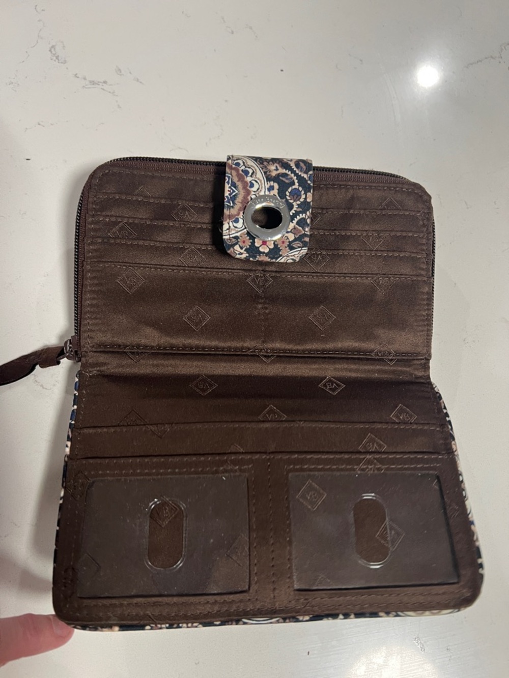 Vera Bradley Wallet - Navy and Brown - Picture 2 of 3